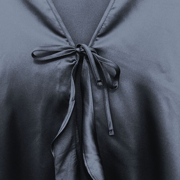 Victoria's Secret Satin Kimono Robe OS Flutter Sleeve Black 🖤 - Picture 6 of 10